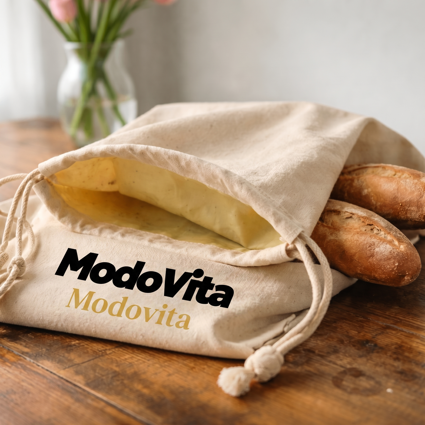 Sac à Pain en Cire d'Abeille Modovita — Format 30 x 40 cm