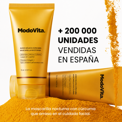 Mascarilla Facial Coreana con Cúrcuma y Colágeno