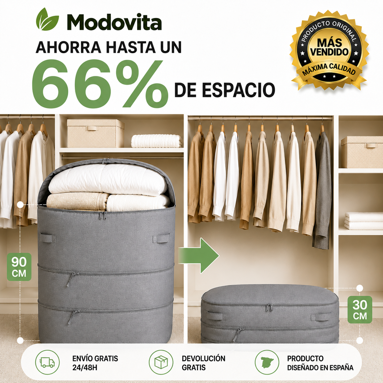 Organizador Modovita – Ahorra hasta un 66% de espacio