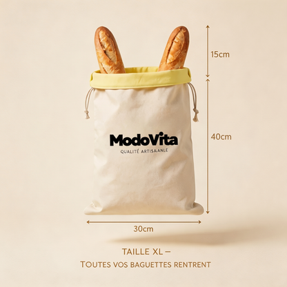 Sac à Pain en Cire d'Abeille Modovita — Format 30 x 40 cm